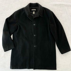 Mens Banana Republic Black Wool Cashmere Dress Coat XL